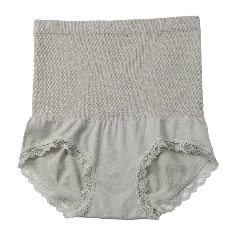 Women's Panties Belly Pants Sexy High Waist Underwear Lace Edge Jacquard Girls Hip Lifting Panties Women's Belly Warm underPants