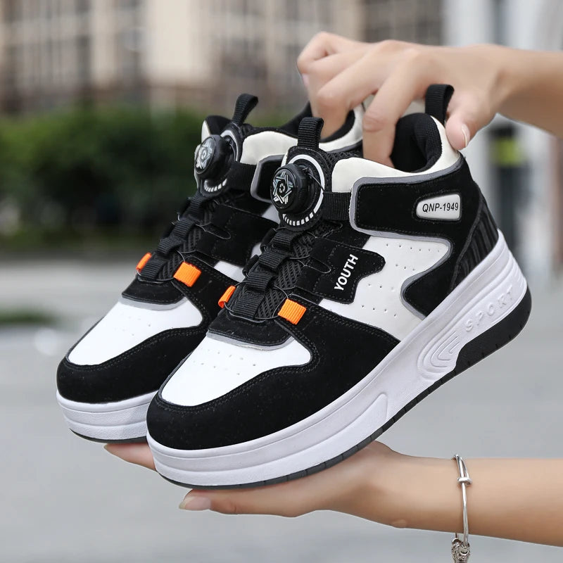 Sneakers for Kids Boys Girls 2Wheels Roller Skate Children Shoes Sports Running Adult Casual Women Tennis Outdoor Size 31-42