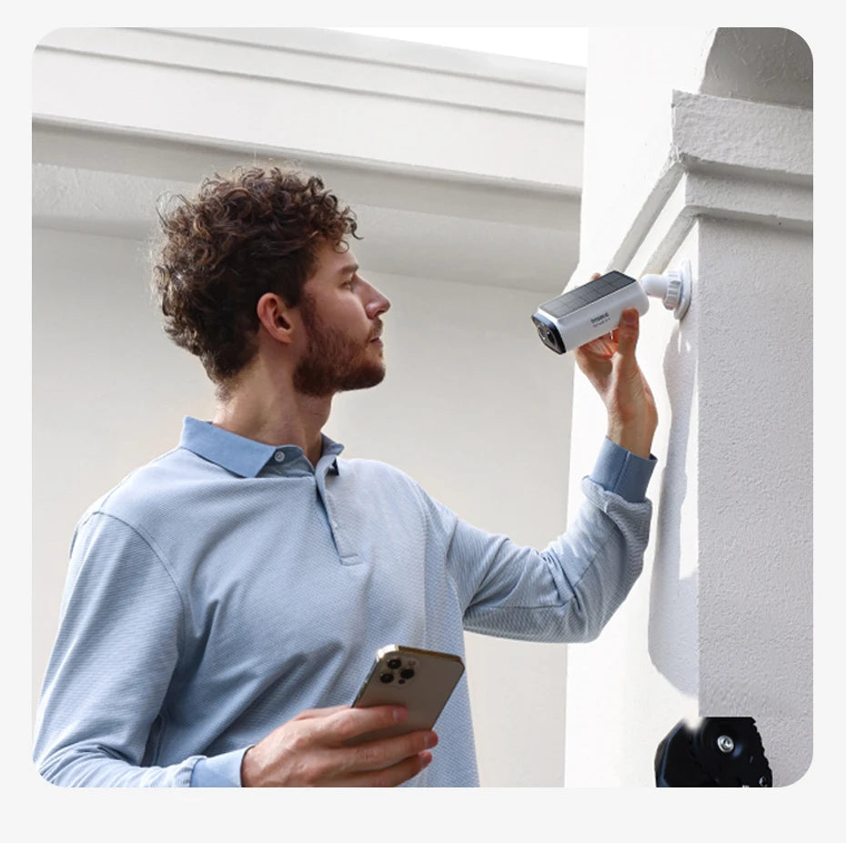 Baseus Security S1 Lite Solar Security Camera Wireless Outdoor Camera Continuous Power 2K Resolution 135°FOV IP67 Wifi Camera