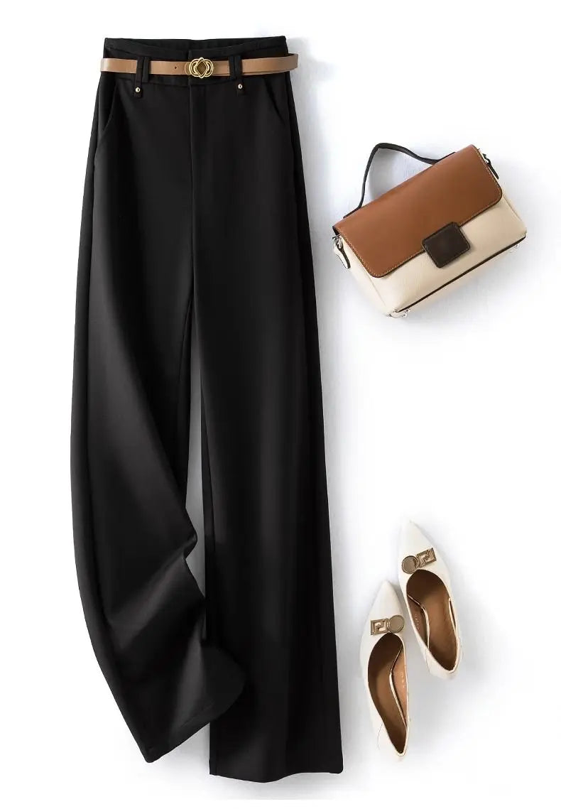 Women's Pants Work Dress Office Tailoring Fluid Female Trousers Wide Leg Straight New in Clothing G Aesthetic Trends 2025 Slacks