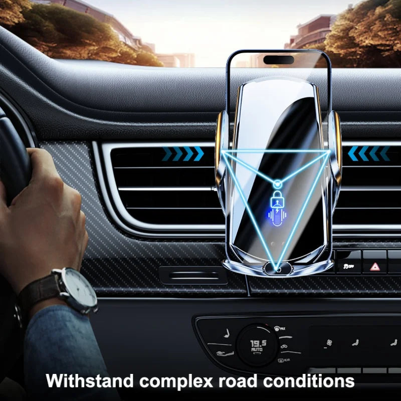Universal All Mobile Phone Charging Car Phone Holder Wireless Charger Automatic Car Cell Phone Holder Vent Clip Accessories