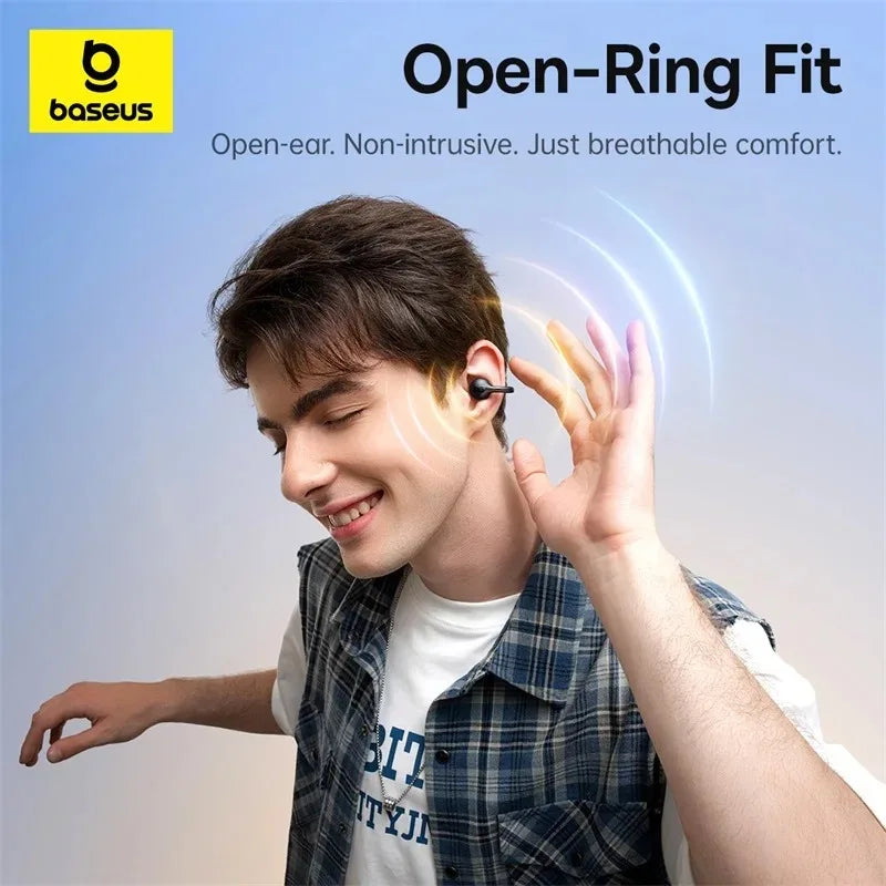Baseus BC1 Earphones OWS Ear Clip Wireless Bluetooth 6.0 Headphones 4 Mic Call Noise Reduction Earbuds Low Latency Gamer Headset