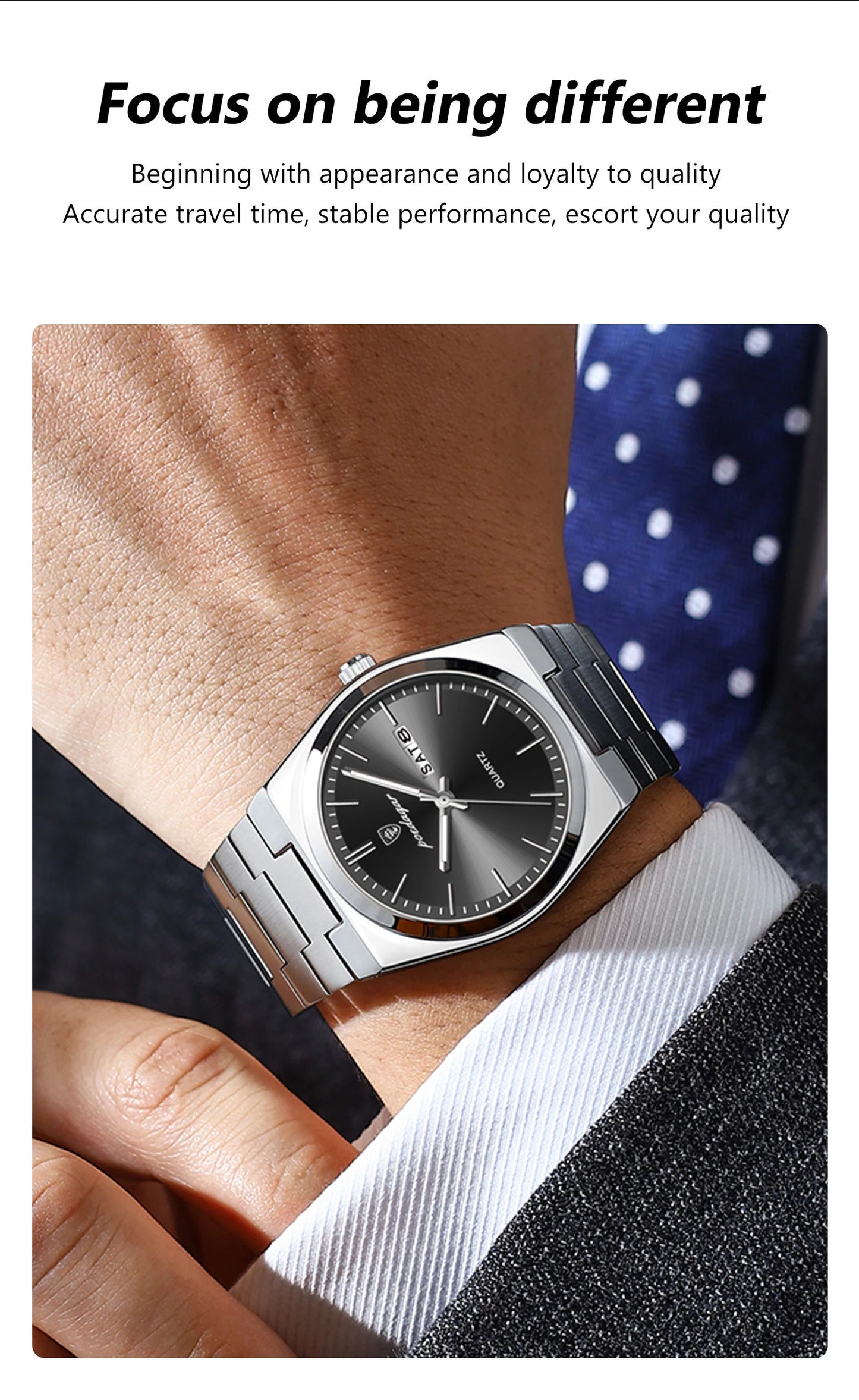 POEDAGAR Luxury Men Watch Stainless Steel Waterproof Luminous Man Wristwatch Date Week Fashion Casual Men's Watches Quartz Reloj