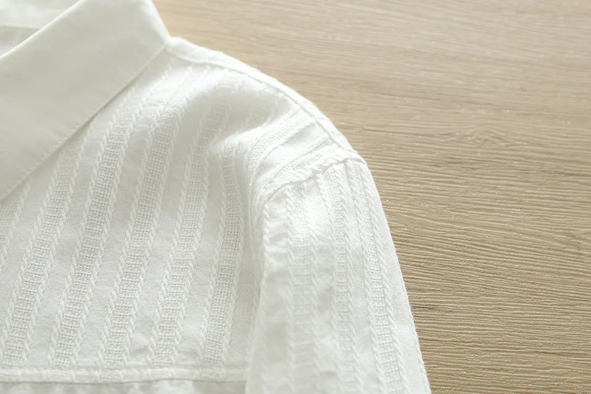 Casual Cotton Solid Colors White Shirt Women 2024 Spring New Woman Long Sleeve Blouse Tops Simple Fine Office Lady Clothes