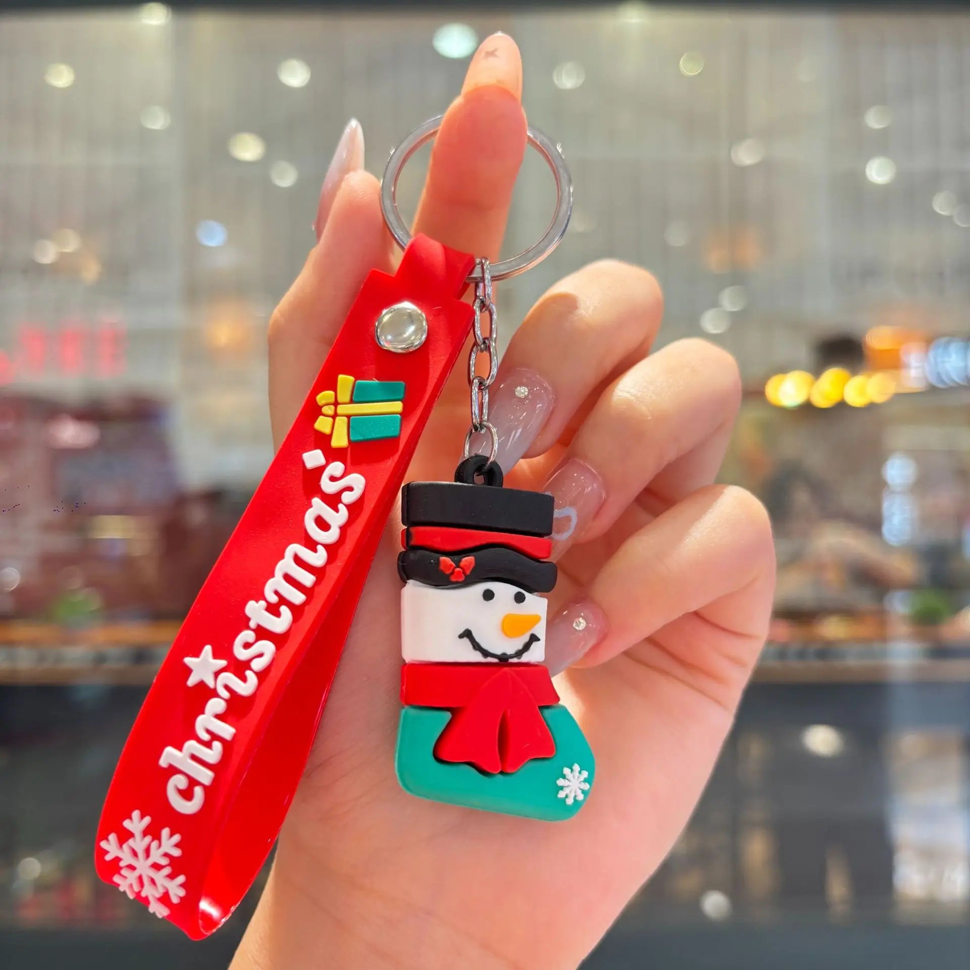 Christmas Gift 2025 Cute Santa Keychain Cartoon Pendant for Bag Car Keys Decor Stocking Stuffer for Kids Children Daughter Son
