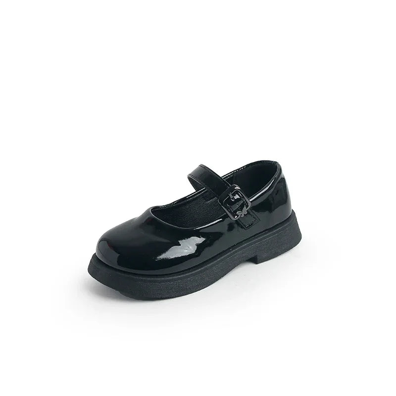 Children Leather Shoes 24-35 Slip-on Round Toe School Sweet Kids Casual Shoe 2025 New Girl's Laofers Pearl Morden Three Colors