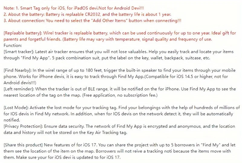 GPS Tracking Device for Cars, Pets & More - Real-Time Location Finder with iOS Compatibility, Long-Lasting Button Battery