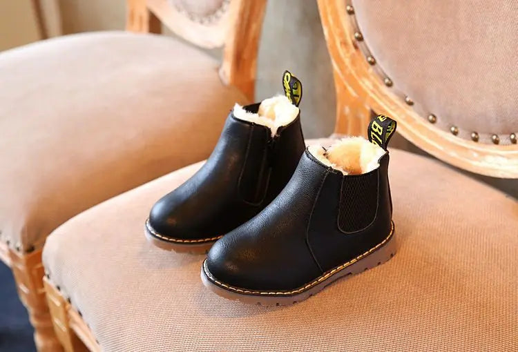 Kids Casual Boots Non-slip Wear-resistant Children Shoes Handsome Fashion Babies Warmly Shoes Girls Boys Soft Bottom Footwear