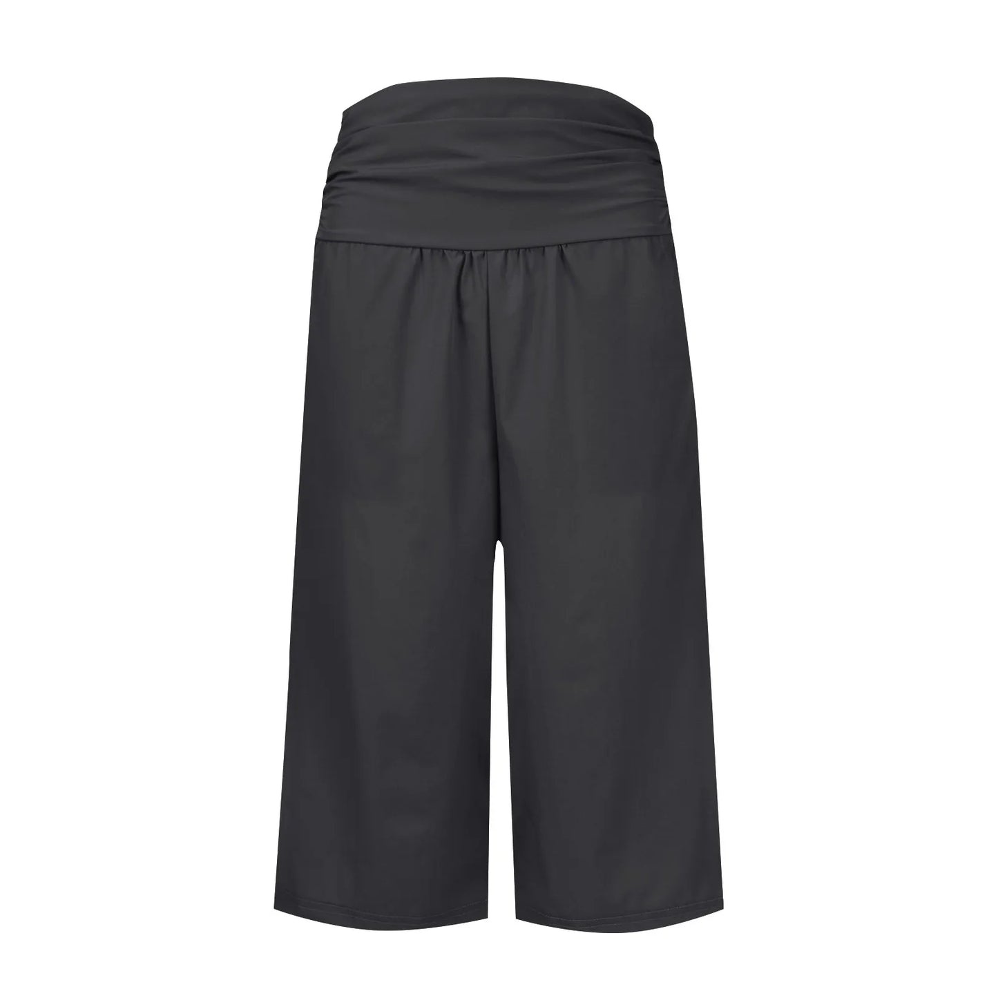 women pants summer loose cropped pants High Waist Solid Color Casual Trousers Pants With Pockets cozy breathable pantalon femme