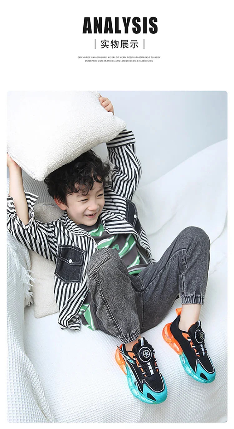 New Summer Children Sneakers Breathable 5-16Years Boys' Running Shoes New Swivel Buckle Kids Sport Shoes Outdoor Casual Trainers