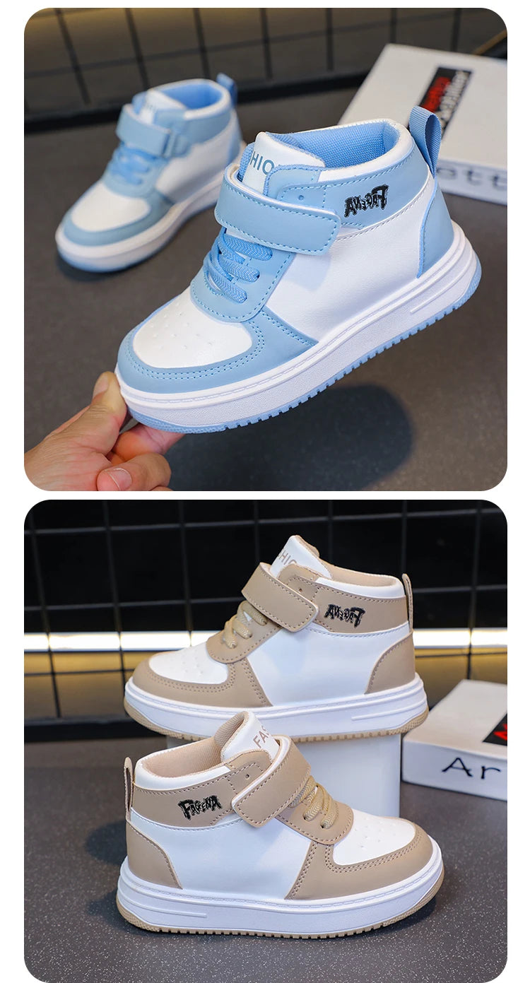Children's Sports Shoes Spring Autumn New Boys Girls Sneakers Classics High Top Soft Breatheable Fashion Kids Basketball Shoes