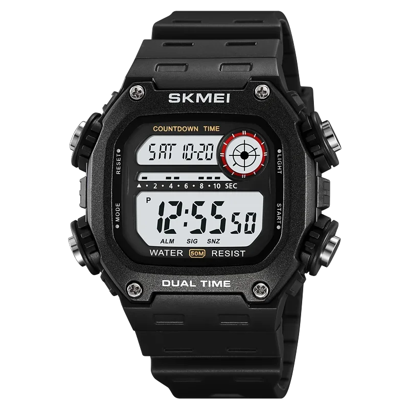 SKMEI 2126 Digital Countdown Sports Watches for Men LED Display Waterproof Stopwatch Mens Wristwatch Alarm Clock montre homme
