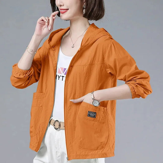 2025 New Summer Women Jacket Waterproof Sun Protection Clothes Thin Lightweight Jacket Women Quick Dry Sport Coat Windbreaker