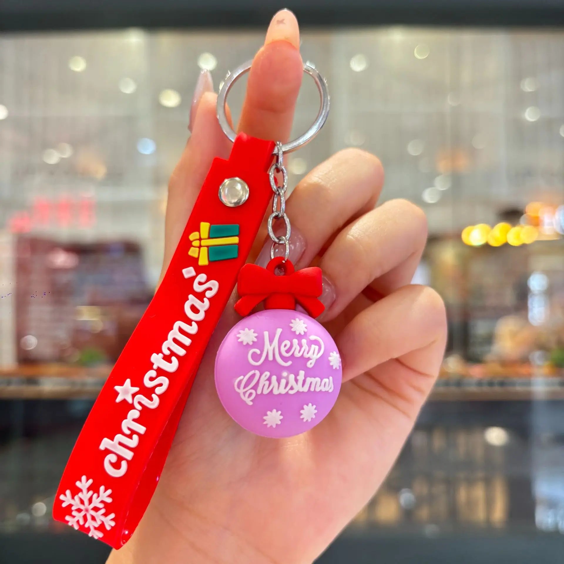 Christmas Gift 2025 Cute Santa Keychain Cartoon Pendant for Bag Car Keys Decor Stocking Stuffer for Kids Children Daughter Son