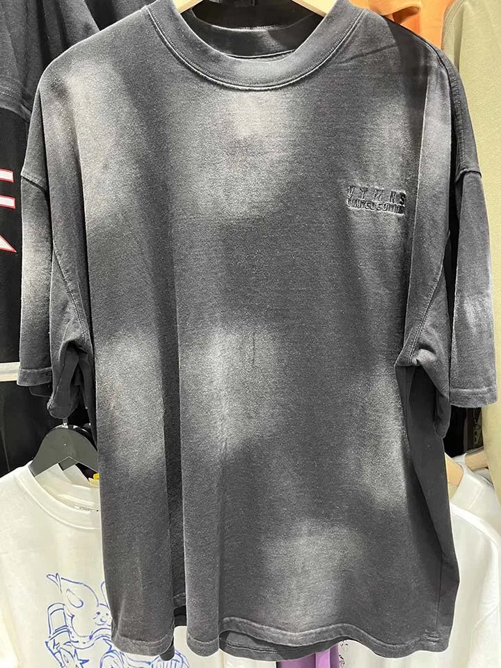 Limited Edition VT Small Logo Embroidery Women Men T shirts tees Hiphop Oversized Heavy Cotton Men Casual T-shirt