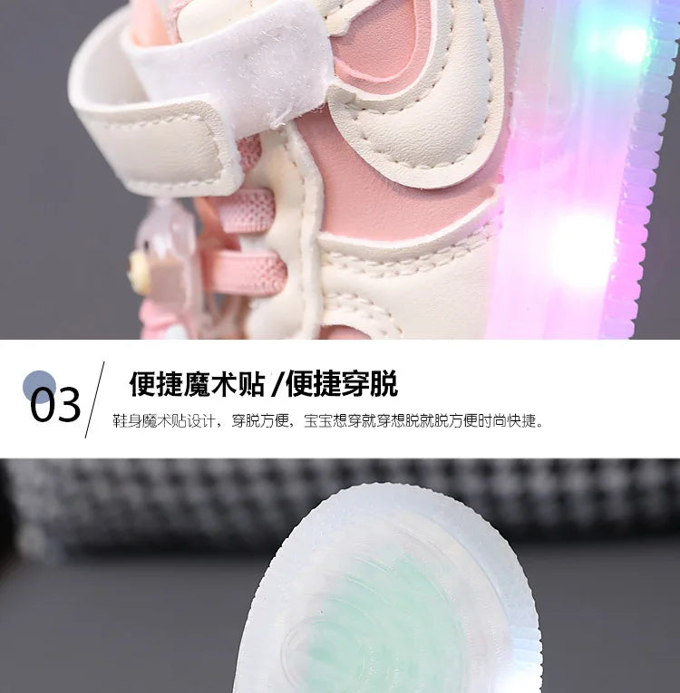 Shoes Children1-6Years Old2Girls Light Board Shoes2025Spring Kids' Leather Casual Shoes Soft Bottom Toddler Shoes