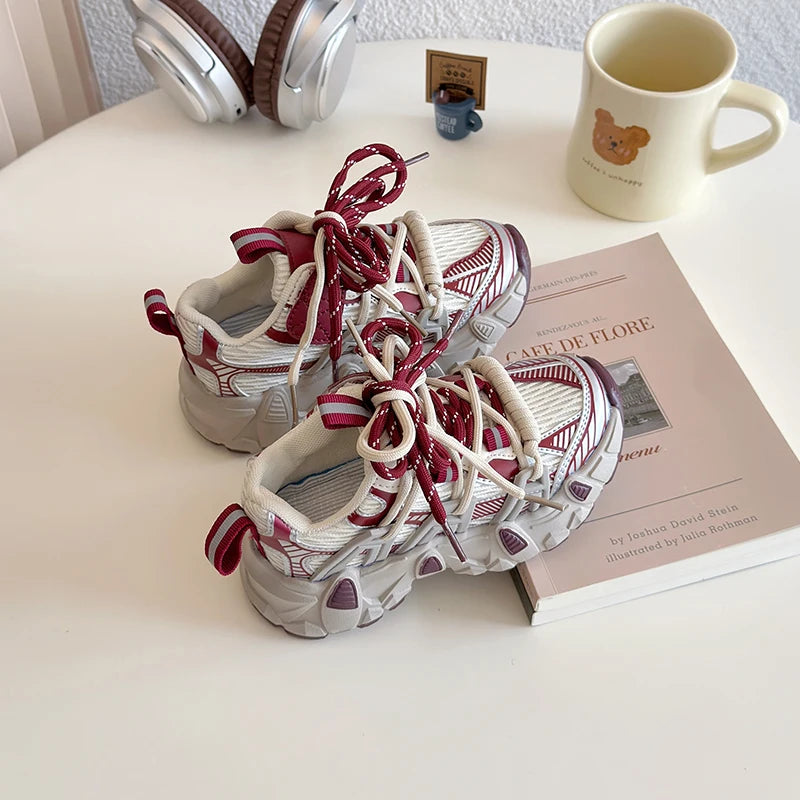 Kids Sneakers for Girls 2025 New Toddlers Causal Shoes Spring Autumn Chunky Versatile Children School Basketball Shoes Non-slip