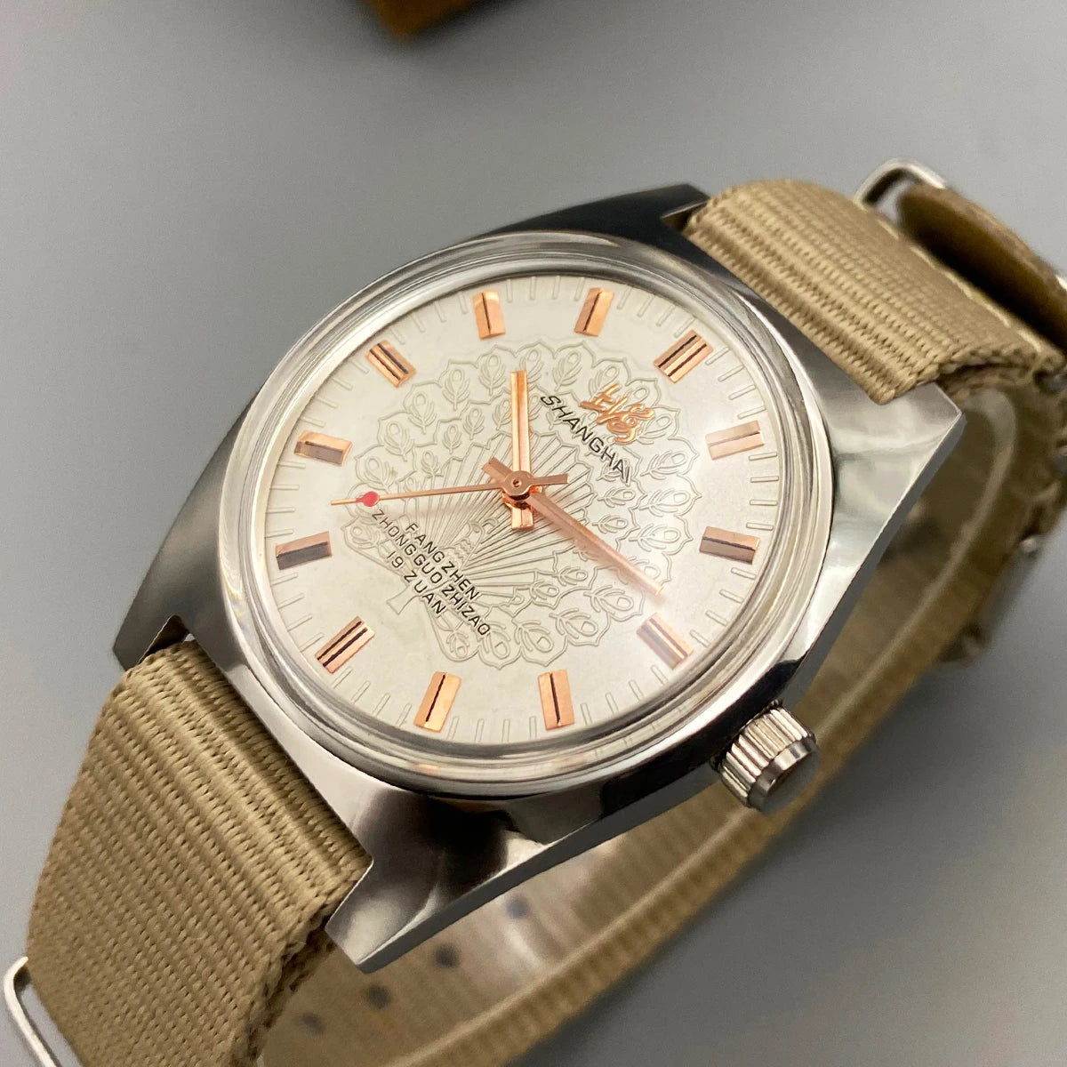 shanghai Mens 36MM Hand-Wind Mechanical Watch 7120 - Stainless Steel Waterproof Bauhaus Design Watch for Men Dropshipping