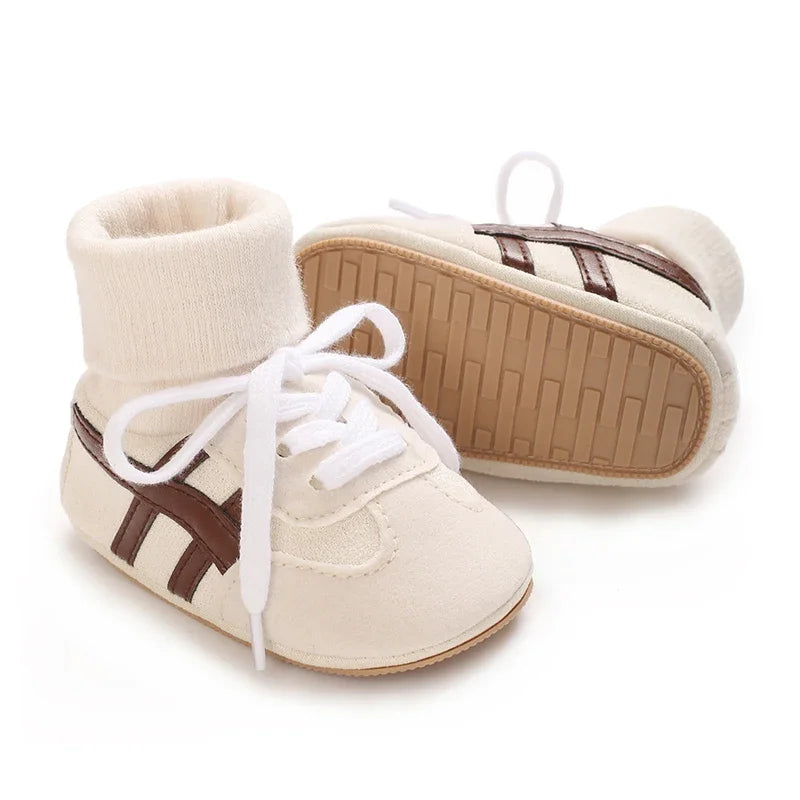 Spring and Autumn Baby Shoes for Boys and Girls 0-1 Years Old Shoes and Socks Do Not Drop Soft Bottom Anti Slip Sneakers 6-12M
