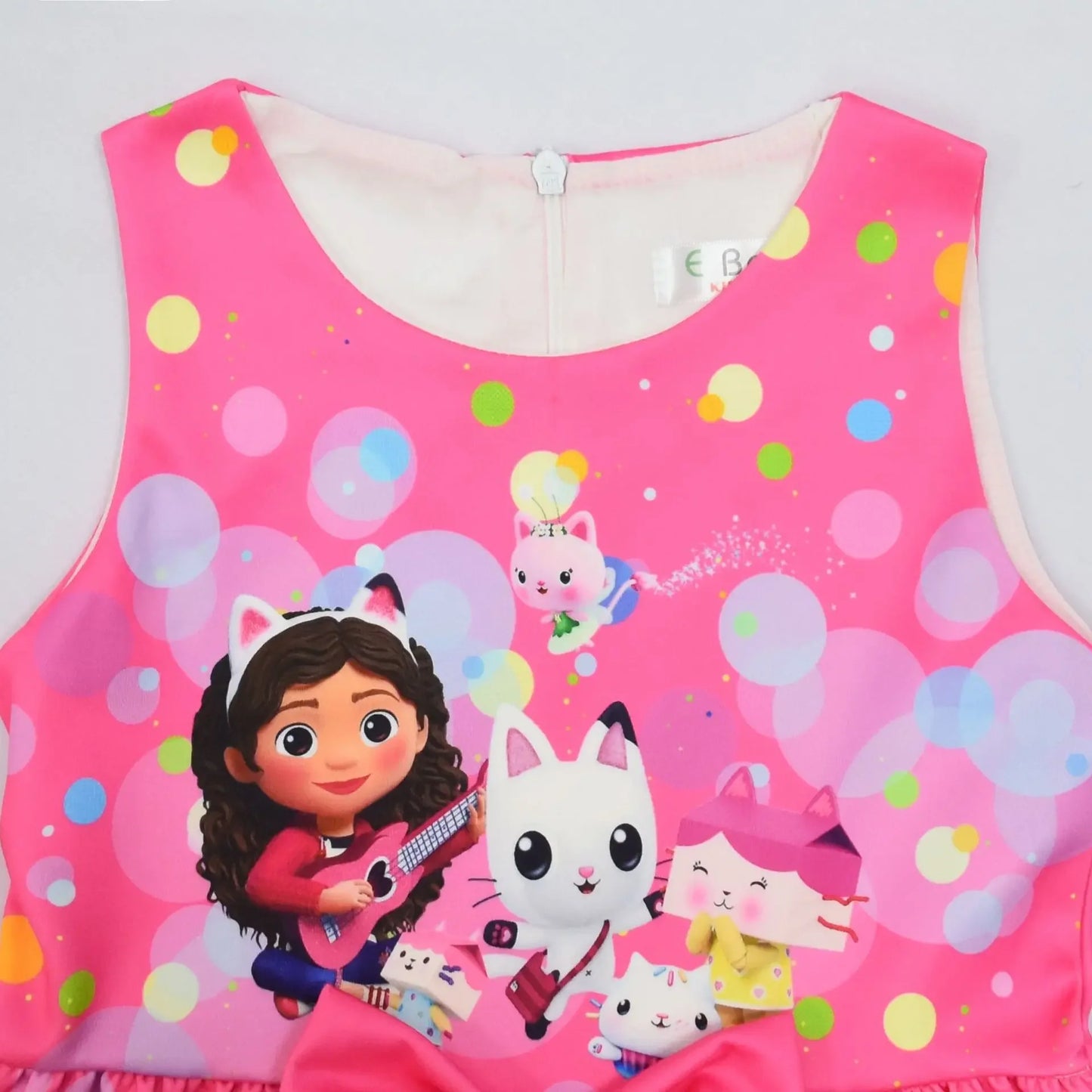 Gabby's Dollhouse Kids Clothes Summer Baby Girls Cute Princess Dress Cartoon Gabby Cats Toddler Girls Birthday Party Dresses
