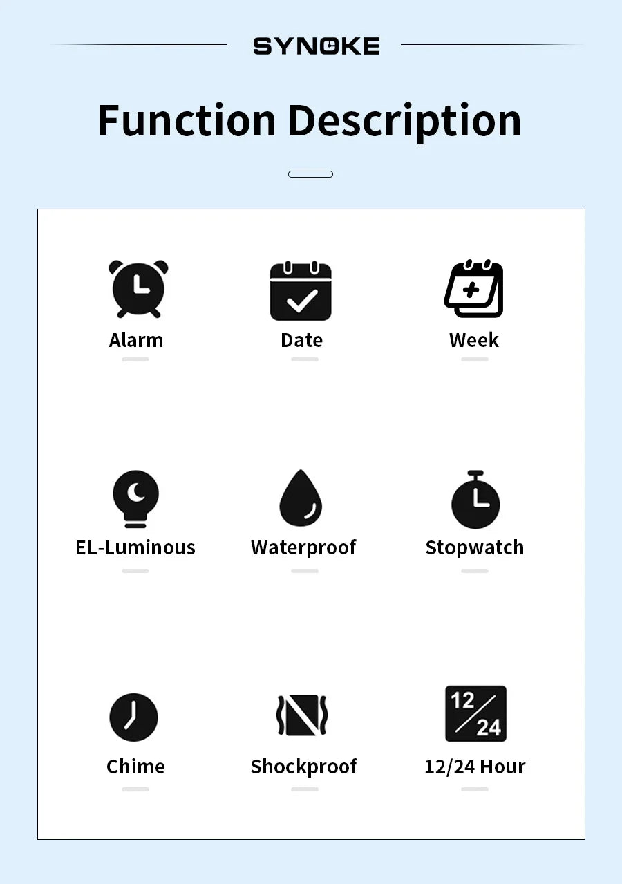 Mens Sports Digital Waterproof Watch, Multifunctional Wrist Watches For Men, Plastic Case Alloy Strap