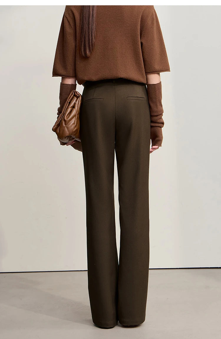 Amii Minimalist Women Pants 2025 Winter New Commuting Versatile Woman Clothes Casual Solid Color Straight Trousers 12544139