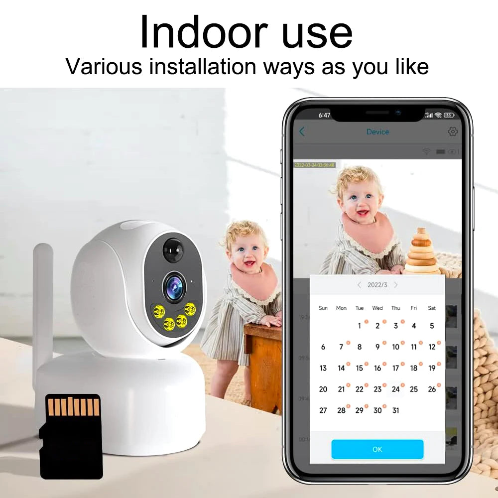 Solar Security Cameras Wireless Outdoor 4MP HD WiFi 4G Outdoor Wireless Video Camera 3.5W Solar Panel 9000 mAh Battery Powered