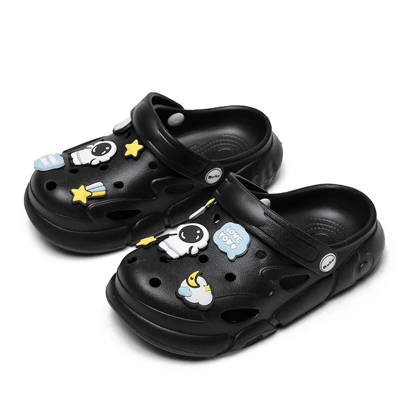 2024 New Girls Clogs Children Sandals 6-12 Years Kids Casual Summer Shoes Sports Soft Thick Sole Slippers for Girl Toddler Shoes