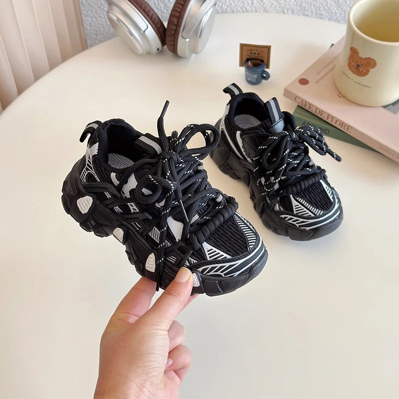 Kids Sneakers for Girls 2025 New Toddlers Causal Shoes Spring Autumn Chunky Versatile Children School Basketball Shoes Non-slip