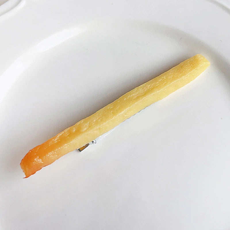 Simulated French Fries Small Hair Clips For Girls Metal Clip Hairpins Barrettes Imitation Food Hair Decor Jewelry For Women Gift