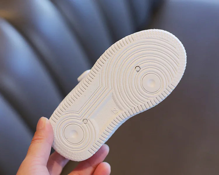 Tenis Sneakers Kids Spring/Autumn New Boys Girls Sports Shoes Casual Board Shoes Leather Soft Soled Children Small White Shoes