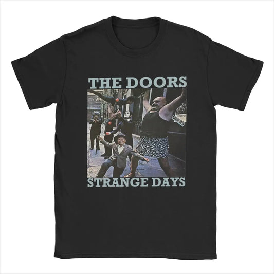 THE Doors Strange Days Men T Shirts Vintage Tee Shirt Short Sleeve Round Collar T-Shirt Cotton New Arrival Clothing