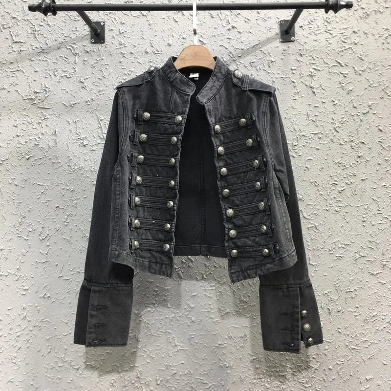 Women's Short Jacket Spring and Autumn New Jacket Top Skinny Stand-up Collar Long-sleeved Denim Fashion Comfort Winter Clothes