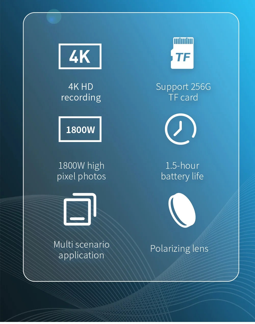 4K HD Glasses Camera Video Driving Record Cycling Video Smart Glasses With Eyewear Camcorder For Outdoor Mini Camera