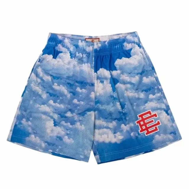 2025 New EE Eric Emanuel  Basic Mesh Short Classic Floral Printed Gym Shorts Men's Gym Basketball Sports Beach Shorts Men Shorts