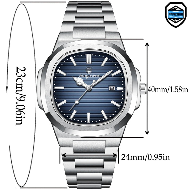 PAAZOMU 2025New Men Stainless Steel Watch Quartz Waterproof Male Clock Business Watch Mens Watches Top Brand Luxury Men Watch