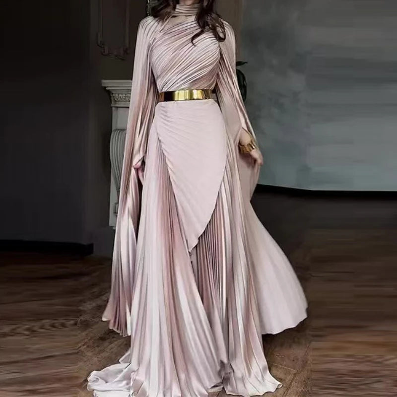 Women's Dresses Temperament Fashion 2025 Autumn New Batwing Sleeve Shawl Split Elegant Party Vestidos Evening Long Dress