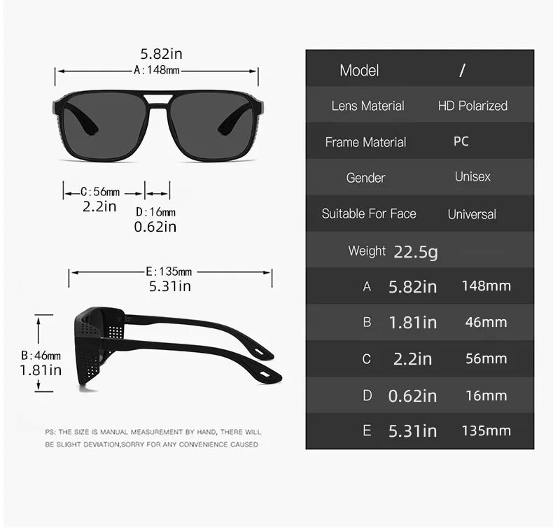 Polarized Fishing Glasses for Men UV400 Protection Driving Running Cycling  Sunglasses Designer Windproof Square Ski Goggles