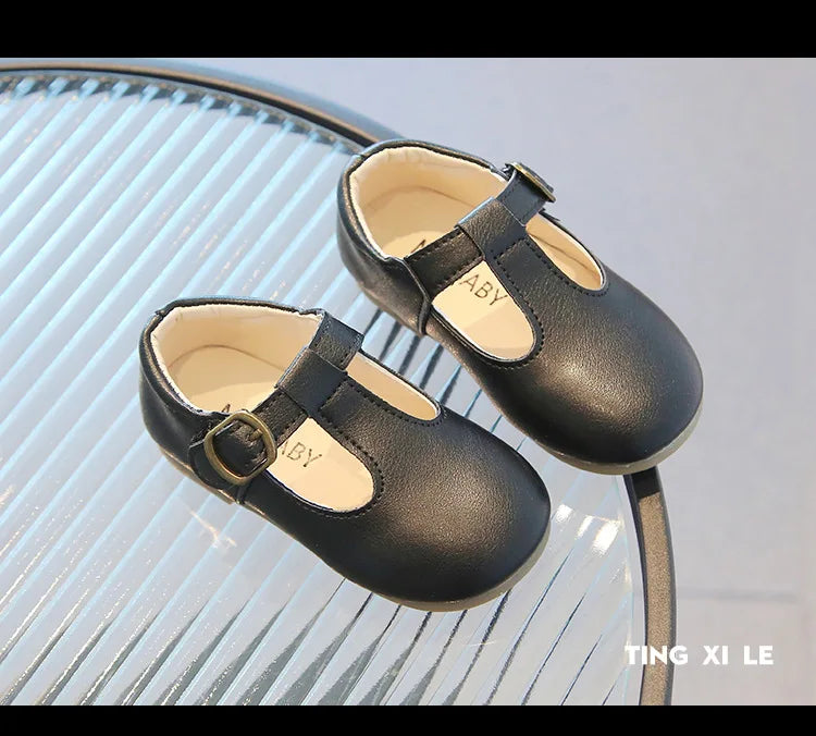 0-6 Years Toddler Girl Shoes Spring Autumn Kids Flats For Girl Soft PU Leather Shoes School Children T-strap Casual Oxfords
