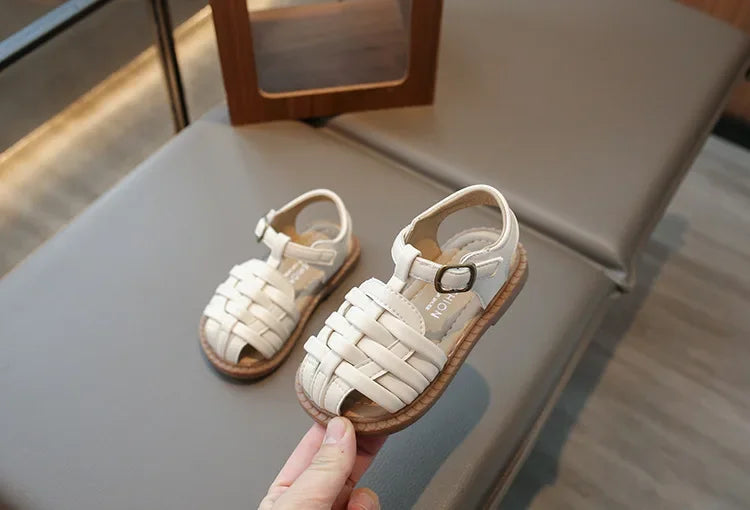 Kids Sandals 2025 Summer Sandals for Boy Fashion Children Cut-Outs Beach Shoes Braided Style Causal Walking Flat Sandals