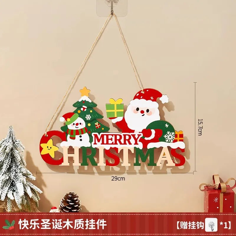 Christmas decorations, small ornaments, scene atmosphere decoration, Christmas tree hanging decorations, bedroom door ornaments