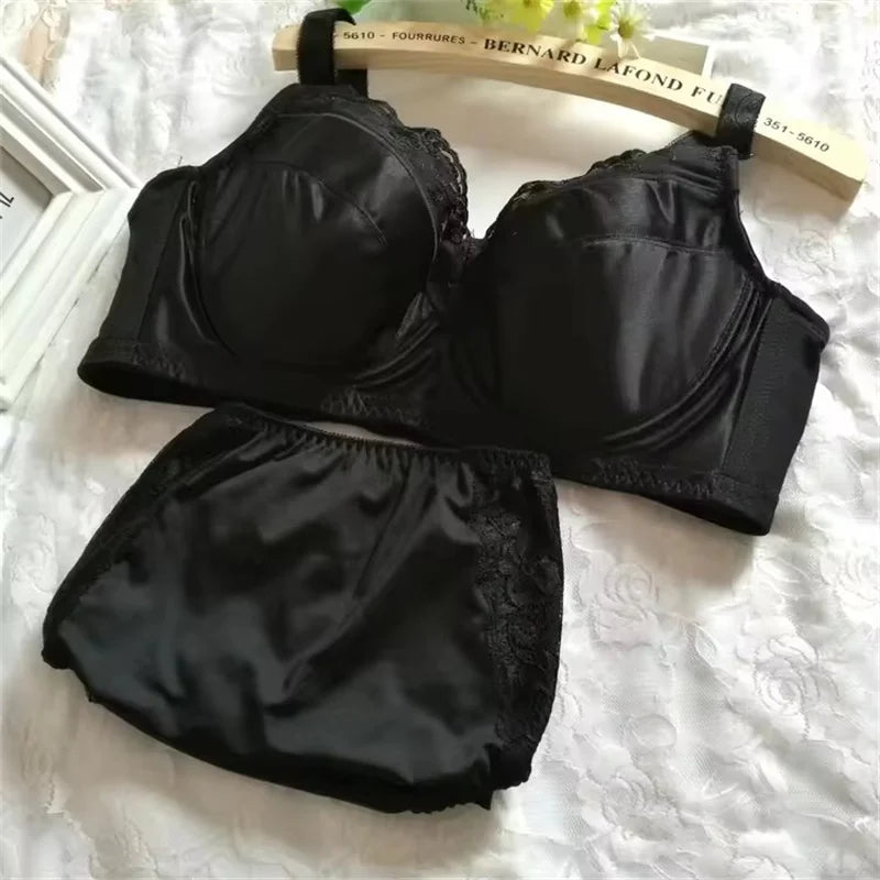 Bra Set Plus Size Female Lingerie B C D E F G H Cup Women Underwear Panties Briefs 34 36 38 40 42 44