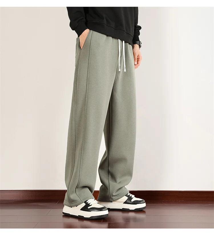 Big Size 10XL Men Pants Fleece Lined Jogger Trouser Male Plus Large 9XL 8XL Winter Autumn Bootcut Cuffed Elastic Sweatpant Loose