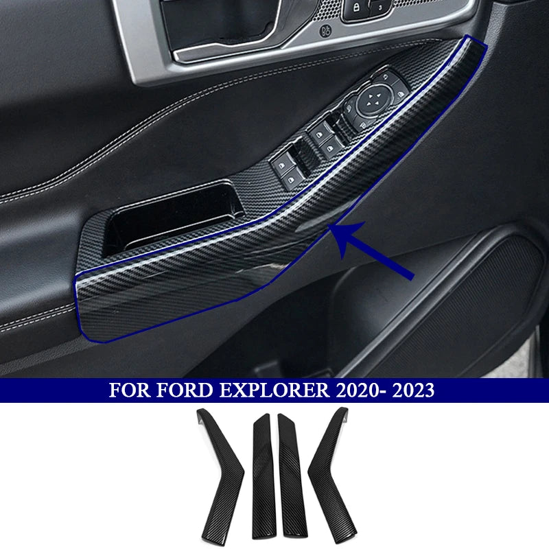 Car Accessories for Ford Explorer 2020 2021 2022 2023 ABS Carbon Fiber Interior Kit  Dashboard Console Decoration Cover Trim