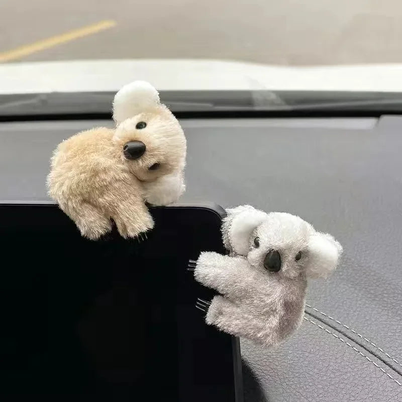 Plush Cute Koala Auto Rearview Mirror Control Screen Decoration.