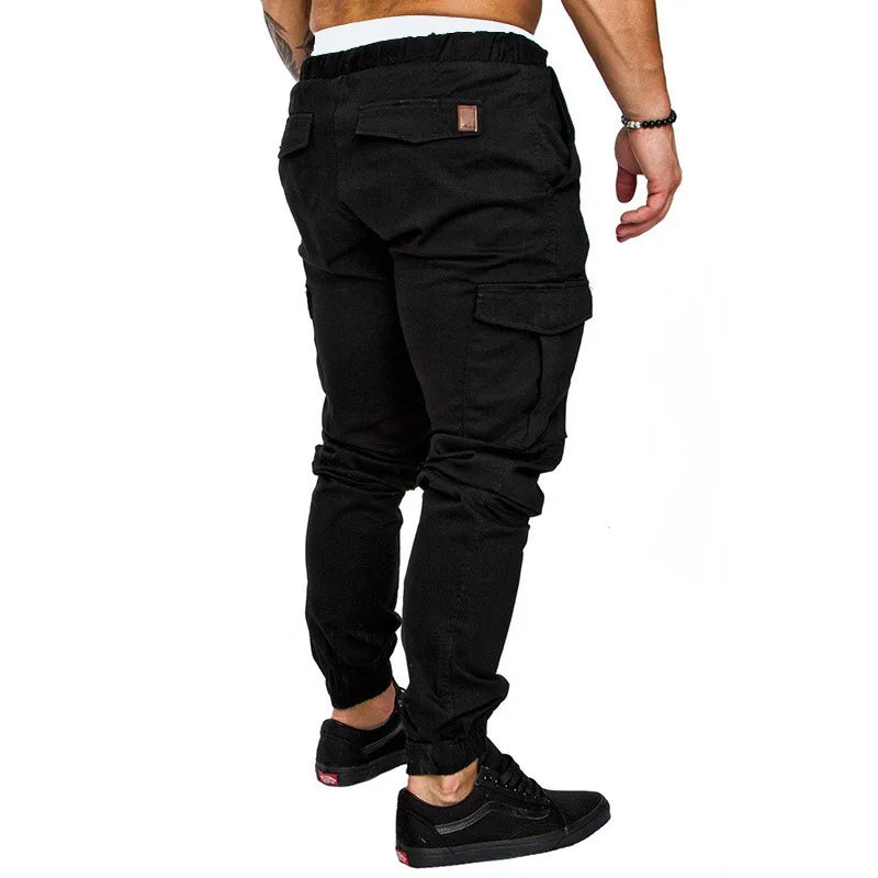 2025 New Male Trousers Mens Joggers Solid Multi-pocket Pants Sweatpants Men Pants Hip Hop Harem Joggers Pants Running men's gym