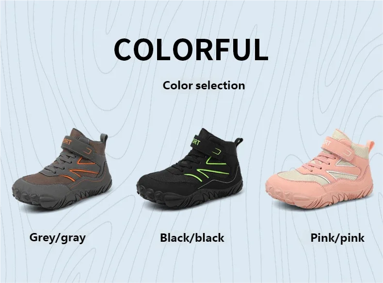 Kids Hiking Shoes Wide-toe High-top Autumn Winter Barefoot Wading Shoes Boys Girls Non-slip Stream Tracing Beach Sneakers