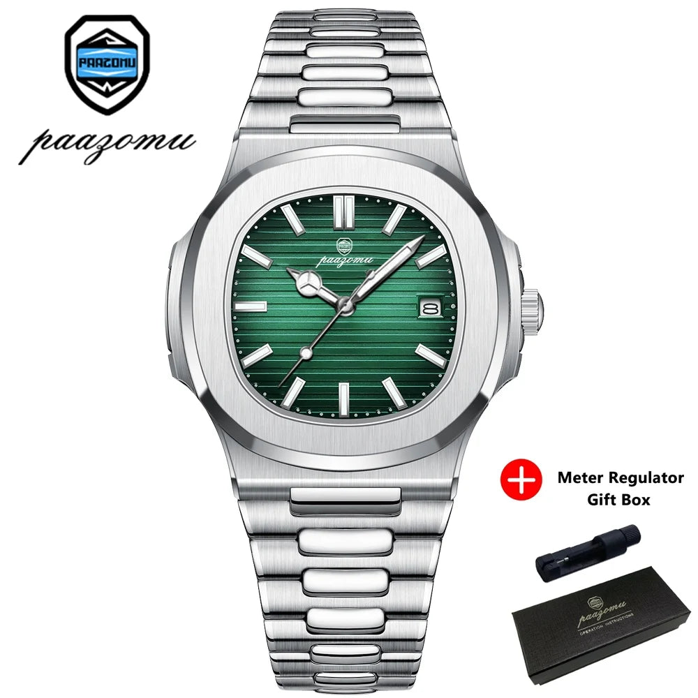 PAAZOMU 2025New Men Stainless Steel Watch Quartz Waterproof Male Clock Business Watch Mens Watches Top Brand Luxury Men Watch