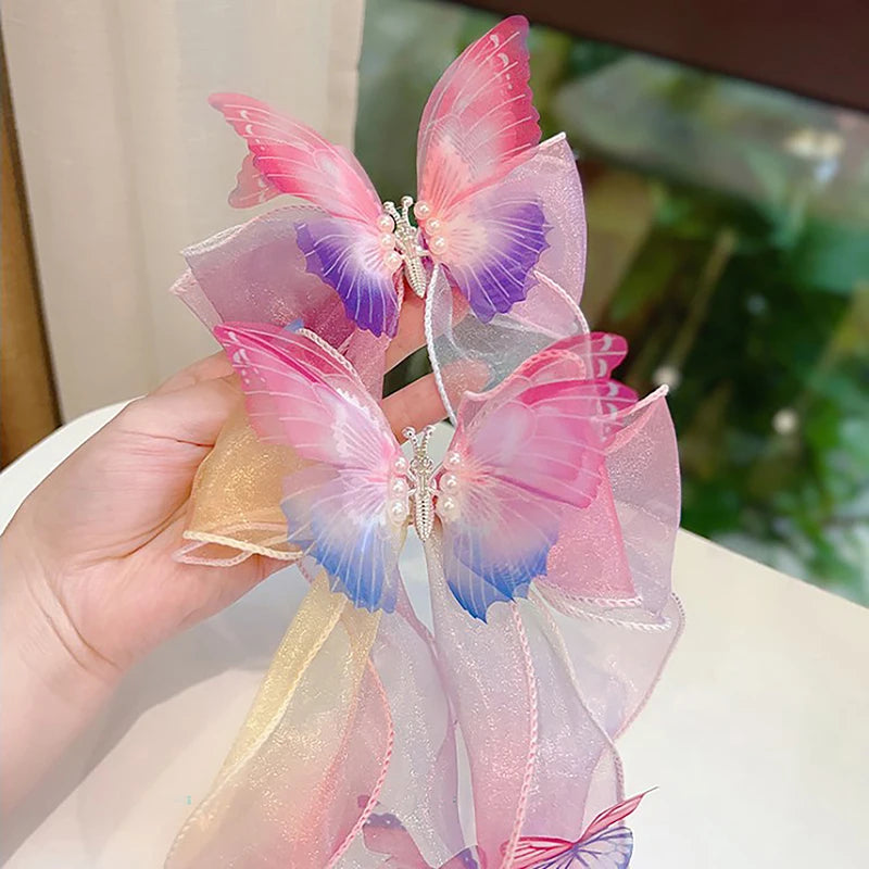 Children's Hair Accessories Bows Ribbons Braided Hairpins Headdresses Summer Girls Princess Hairpins