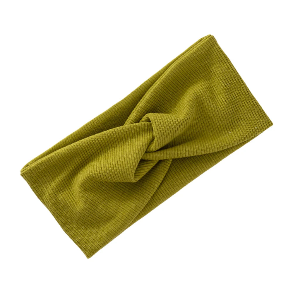 Kids Yoga Bandana Sport Headbands Ribbed Twist Hairbands for Baby Girls Solid Headwraps Newborn Headwear Hair Accessories